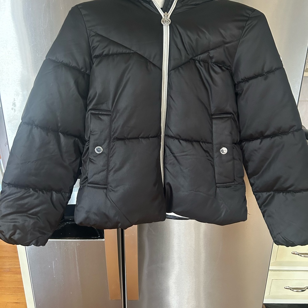 Michael Kors Black Puffer Jacket with cozy Ivory Inside
